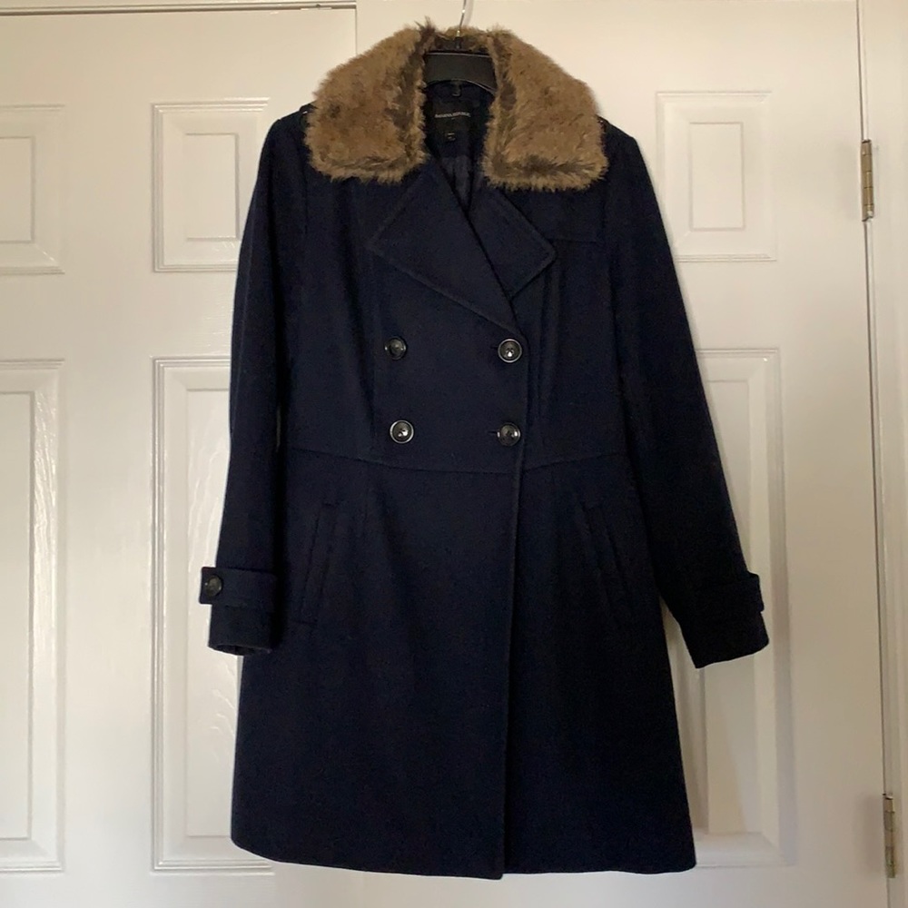 Navy banana republic wool coat size M
